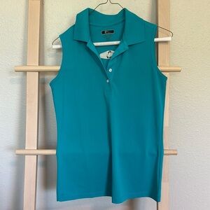 Greg Norman Collection Green Sleeveless Polo Top